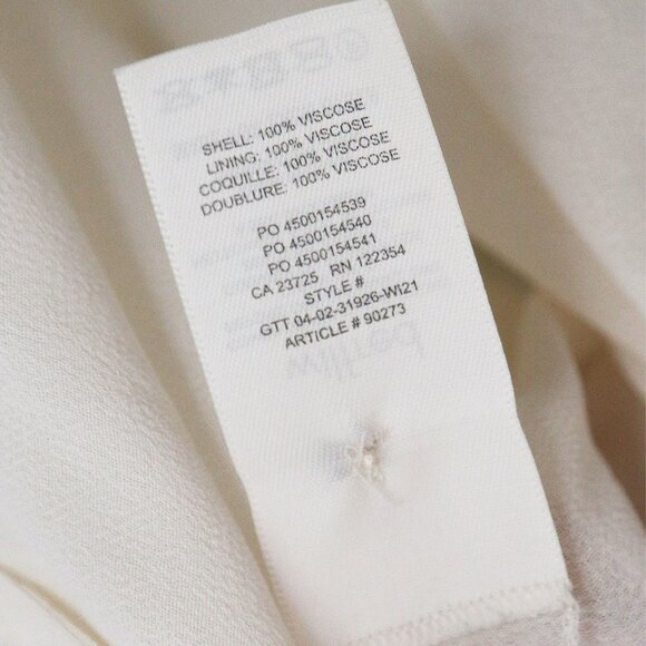 Aritzia Wilfred Ruffle High Neck Button Front Blouse Shirt S Cream Semi Sheer - Picture 10 of 15